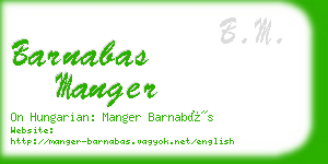 barnabas manger business card